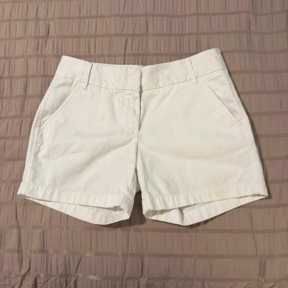 J. Crew White Cotton Bermuda Shorts